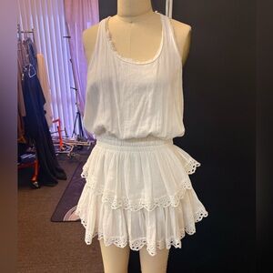 White Sleeveless Ruffle Dress
